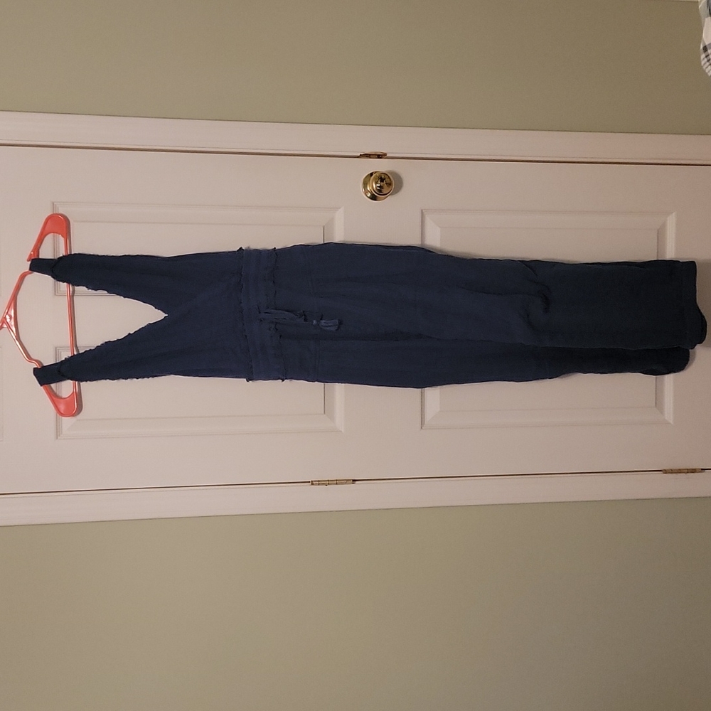 Free people navy jumpsuit